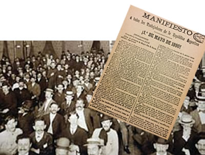 primera conmemoración del Día del Trabajador en el 1º de mayo de 1890